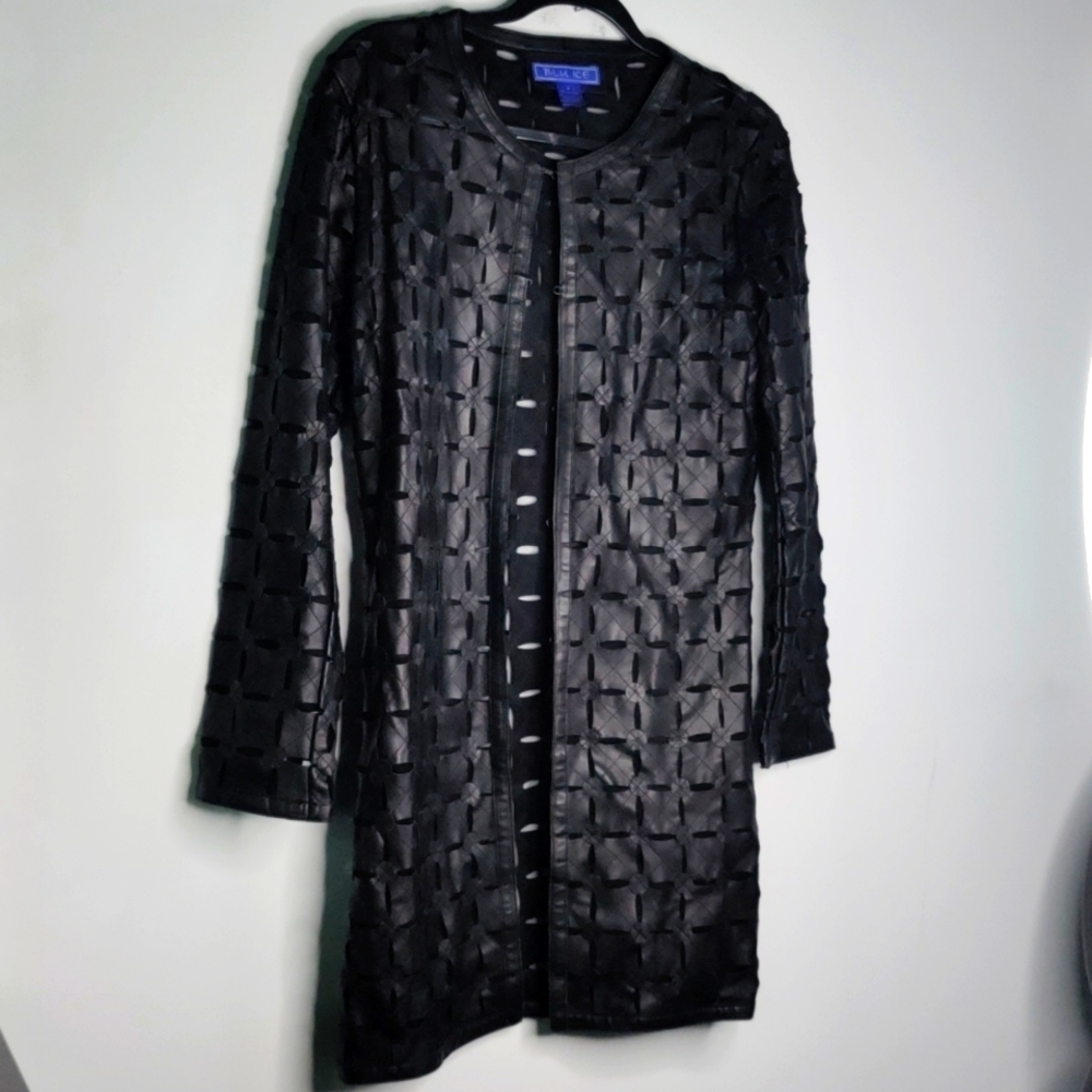 Black cut out leather jacket